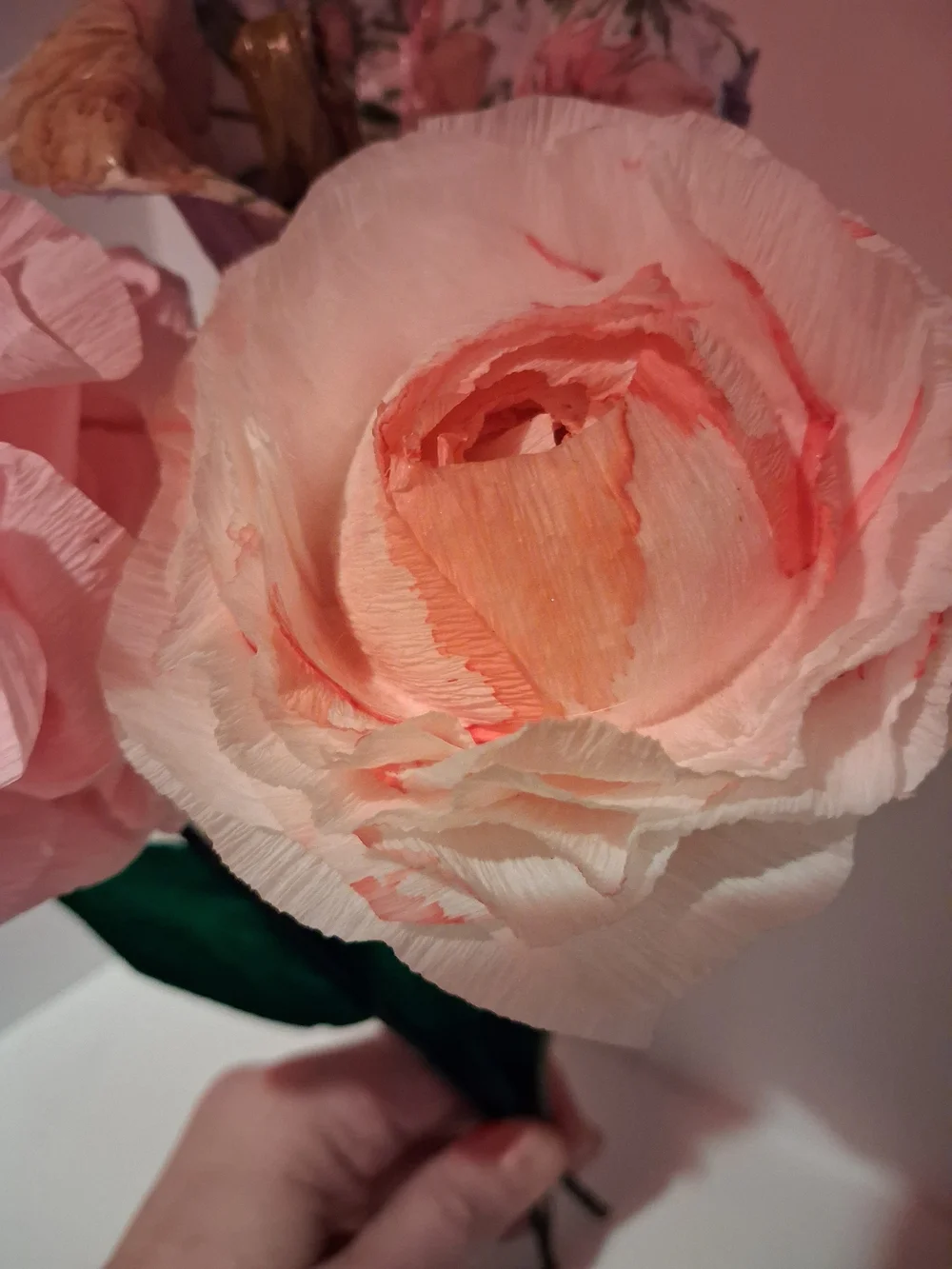 Handcrafted Crepe Paper Flowers - Soft Pink Bloom Set
